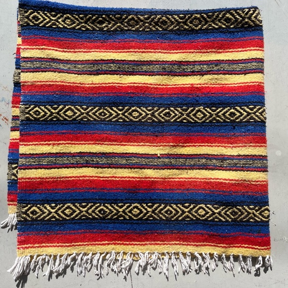 Southwestern Blanket Textile Multicolor Aztec Old West Vibrant Serape Decorative - Picture 1 of 7